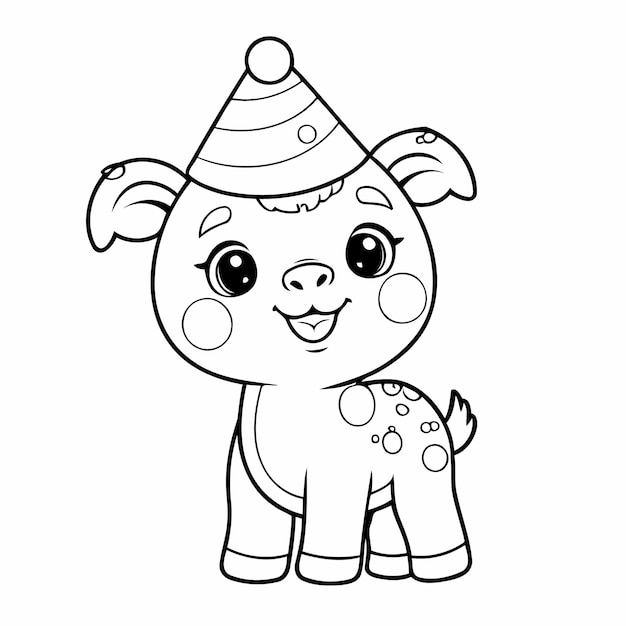 Cute vector illustration camel for kids colouring page