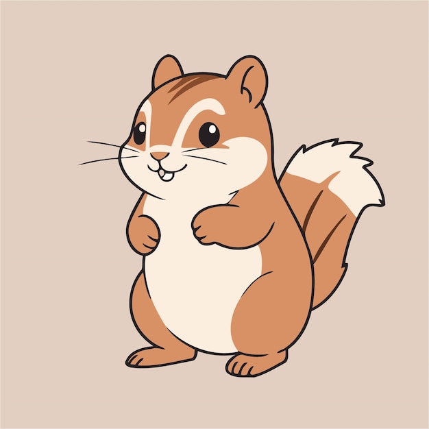 Cute vector illustration of a Chipmunk for kids