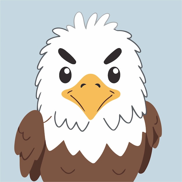 Cute vector illustration of a Eagle for children story book