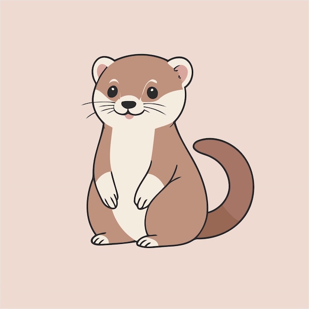 Cute vector illustration of a Ferret for toddlers