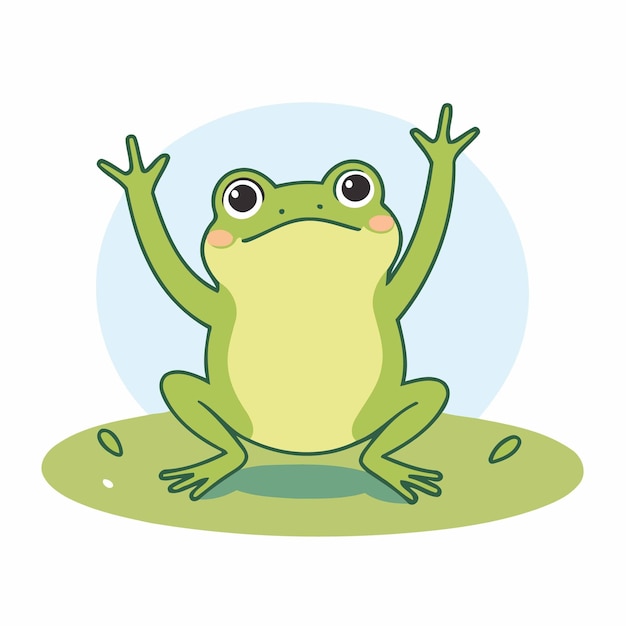 Vector cute vector illustration of a frog for kids