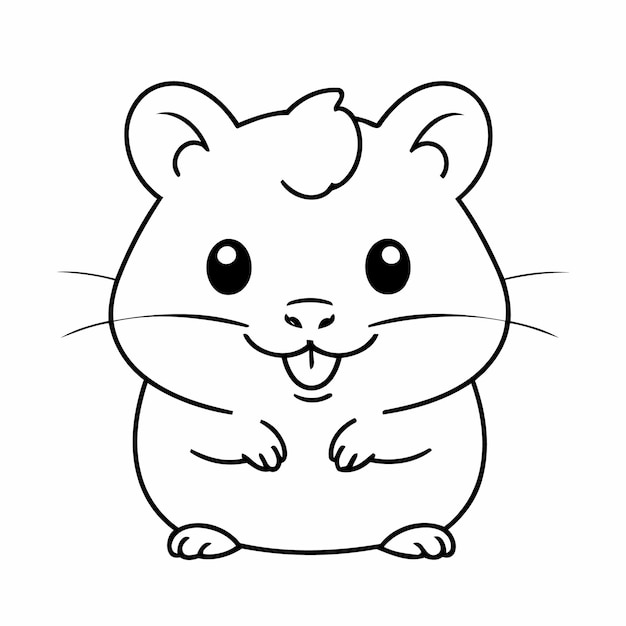 Cute vector illustration Hamster hand drawn for toddlers