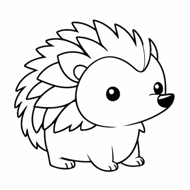 Vector cute vector illustration hedgehog hand drawn for toddlers