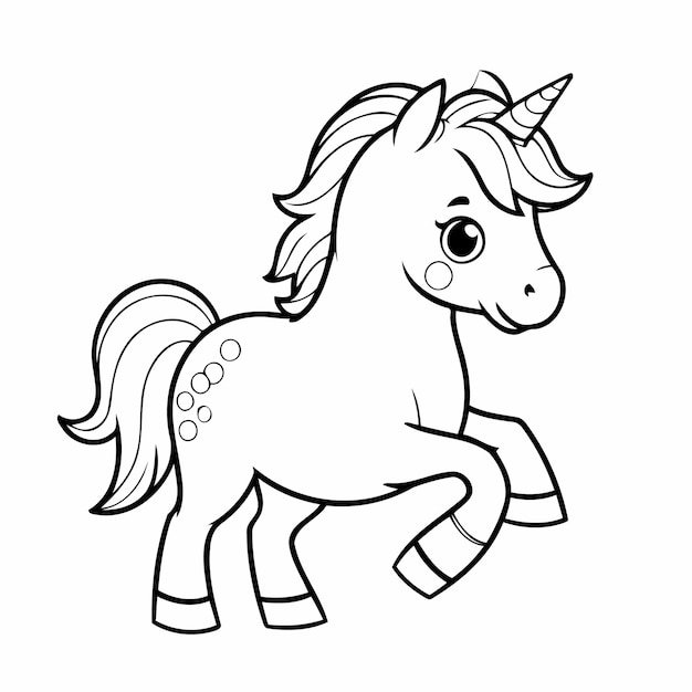 Cute vector illustration Horse doodle for toddlers worksheet