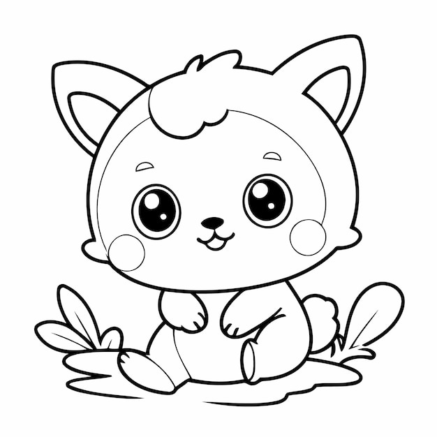 Cute vector illustration Kawaii for kids colouring page