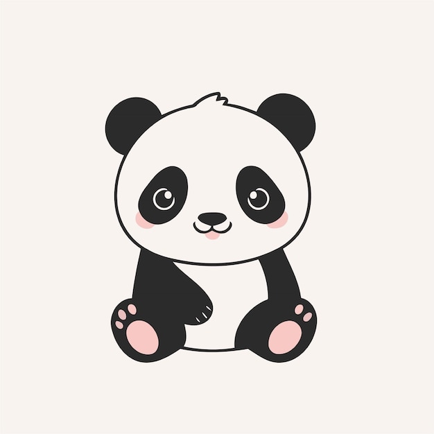 Cute vector illustration of a Panda for toddlers story books