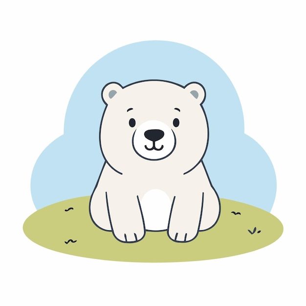 Cute vector illustration of a Polar for toddlers story books