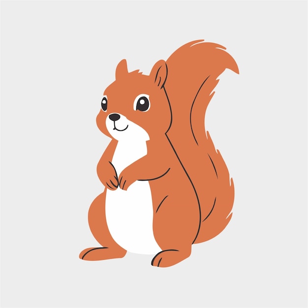 Vector cute vector illustration of a squirrel for children story book