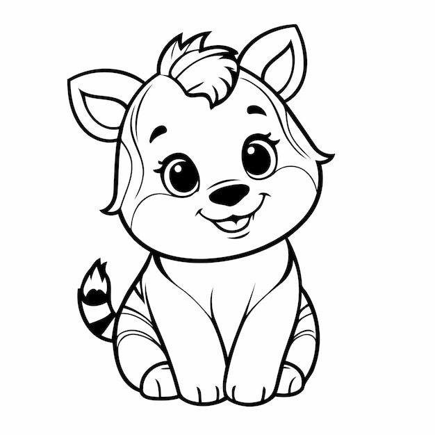 Cute vector illustration Zebra drawing for children page