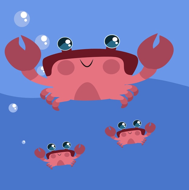 cute vector image of sea creatures