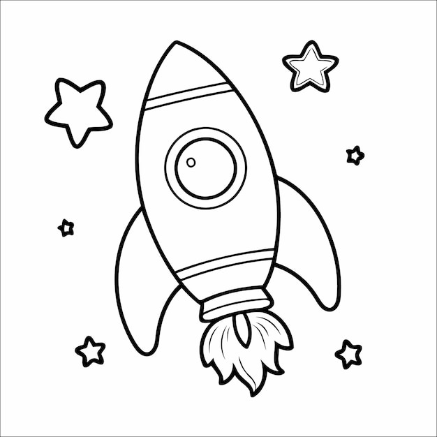 Cute Vector Space coloring page for kids