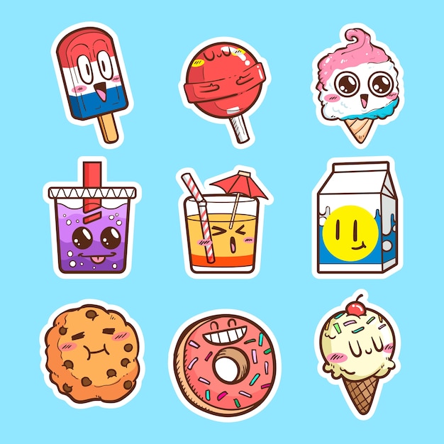 cute vector sticker set collections