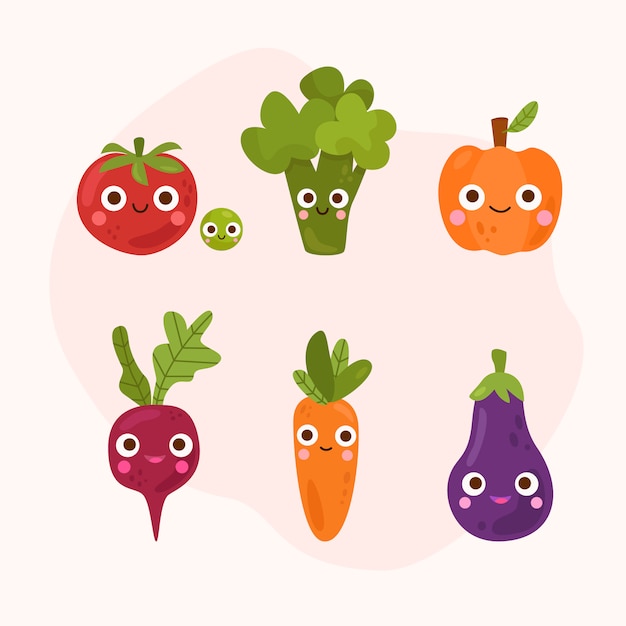 Cute vegetables set