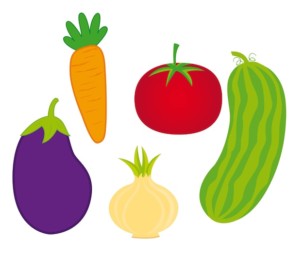 cute vegetables over white background vector illustration