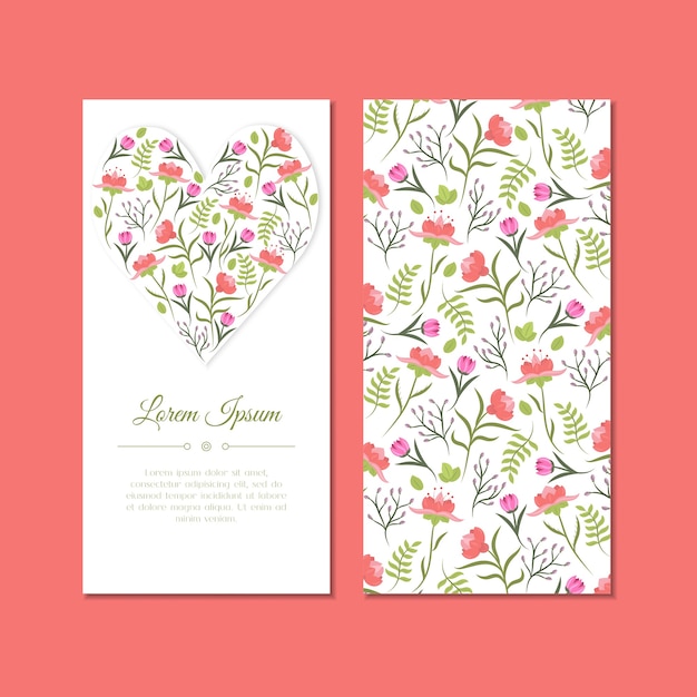 Cute vintage floral cards set.