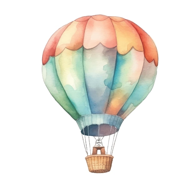 Cute watercolor colorful balloon kids watercolor illustration