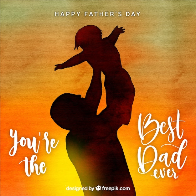 Cute watercolor fathers day background