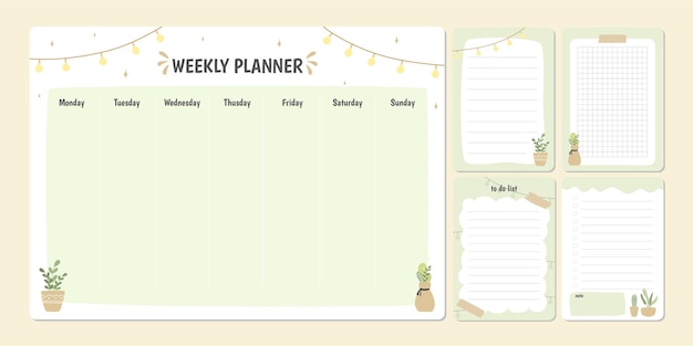 CUTE WEEKLY PLANNER TEMPLATE