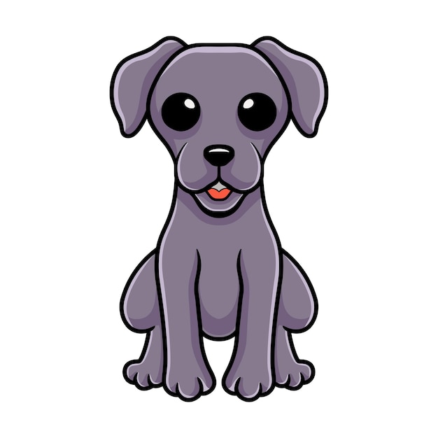 Cute weimaraner dog cartoon sitting