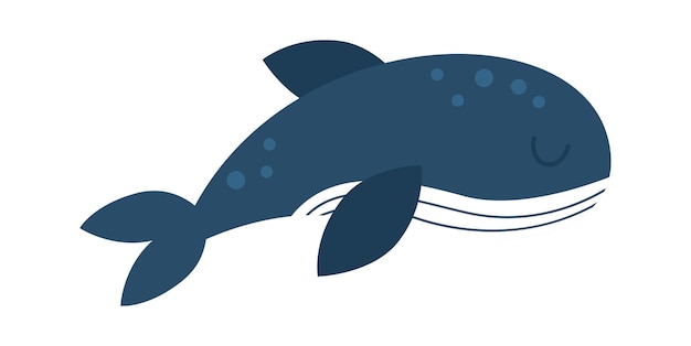 Cute whale Childish Cartoon Animal Vector illustration