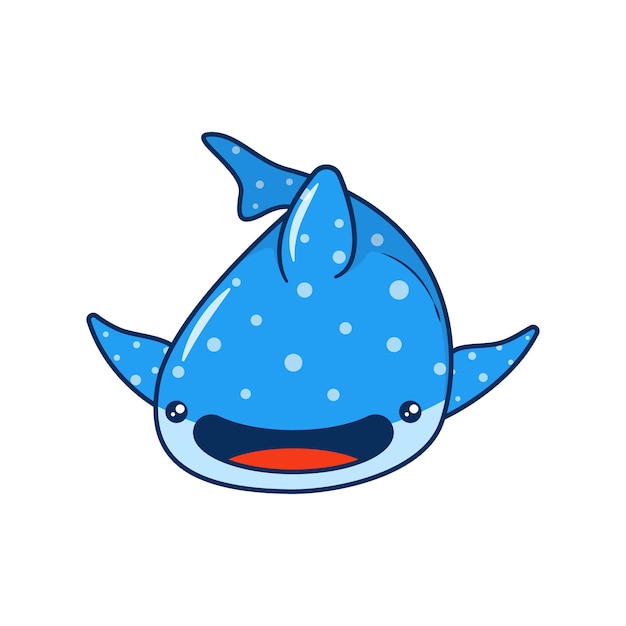 Cute Whale Shark Smiling Vector Illustration Cartoon Icon