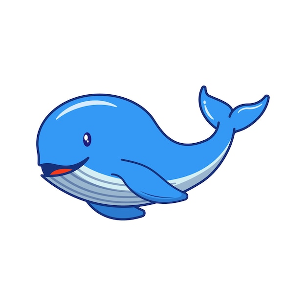 Cute Whale Smiling Vector Illustration Cartoon Icon