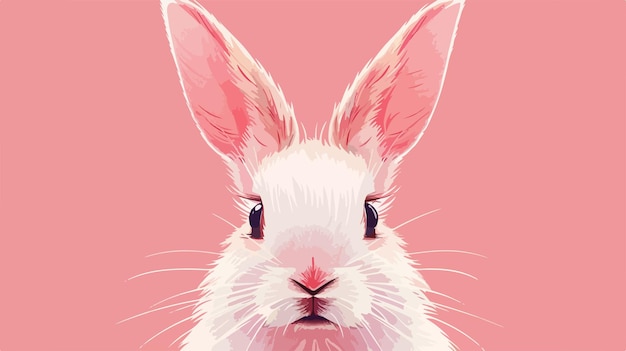 Vector cute white square rabbit animal face expression vector illustration