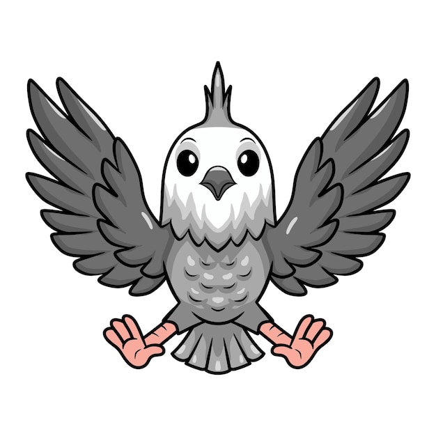 Cute whiteface cockatiel bird cartoon