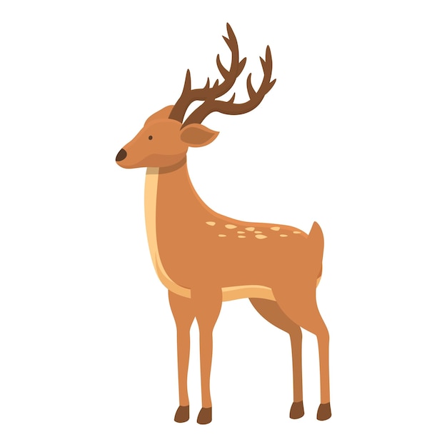 Cute wild deer icon cartoon vector Forest animal Zoo profile