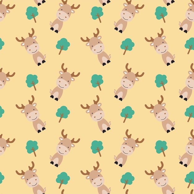 Cute Wild Deer seamless pattern