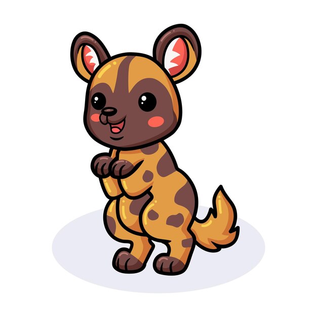 Vector cute wild dog cartoon posing