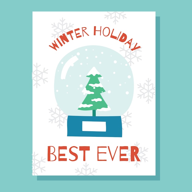 Cute winter greeting card design