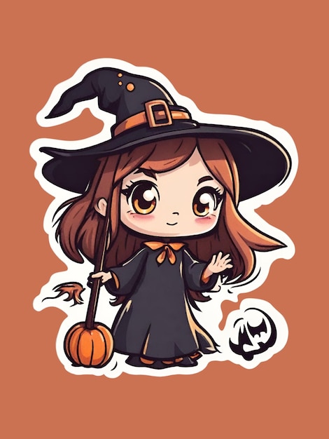 Vector cute witch 8