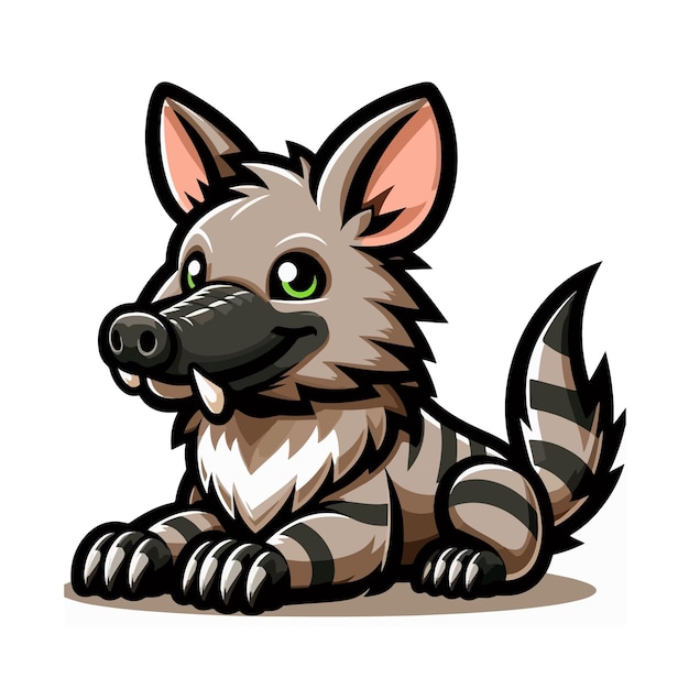 cute wolf animal vector on white background