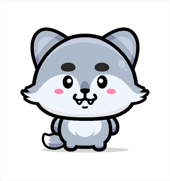 Cute wolf mascot design