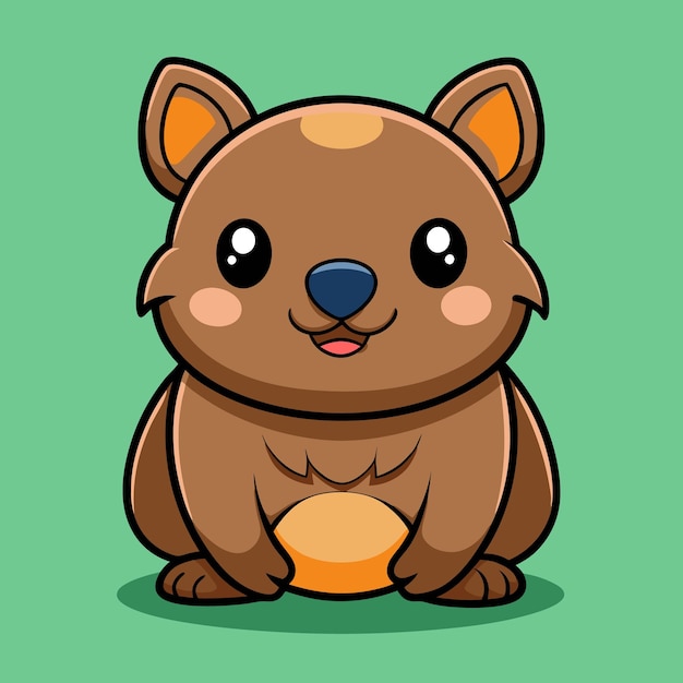 Vector cute wombat cartoon vector icon illustration