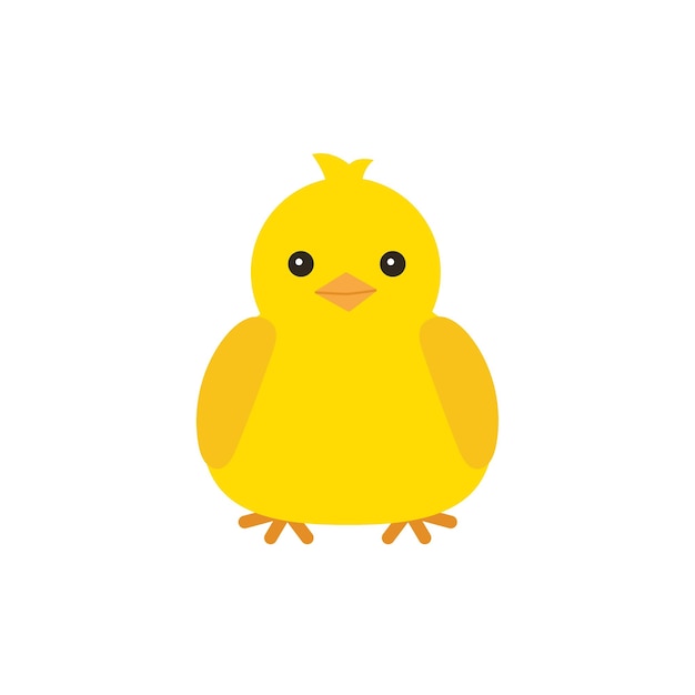 Cute yellow baby chicken for Easter design Little yellow cartoon chick Vector