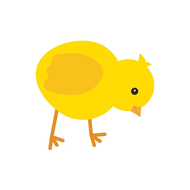 Cute yellow baby chicken for Easter design Little yellow cartoon chick Vector