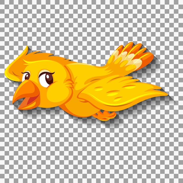 Cute yellow bird cartoon character