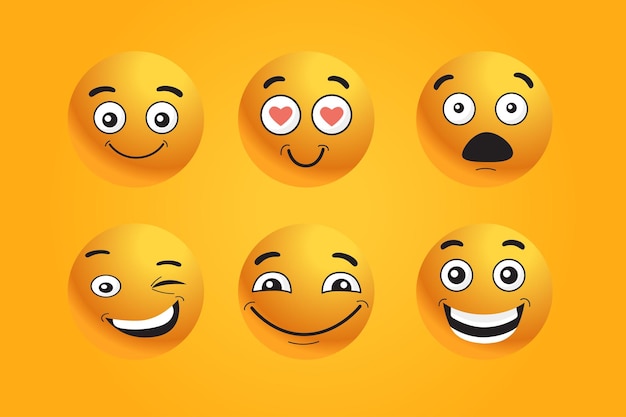 Vector cute yellow emoji character