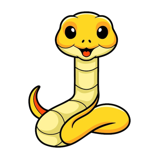 Cute yellow insularis snake cartoon