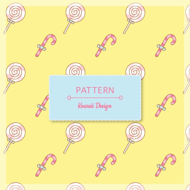 Cute yellow lollipop pattern