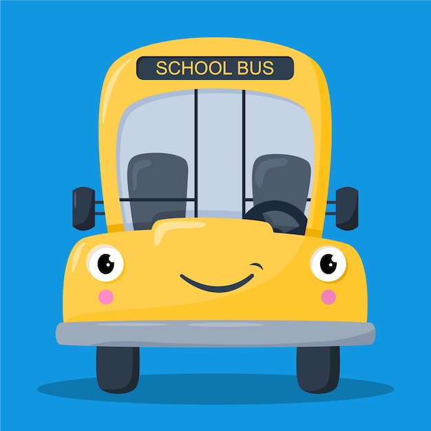 Cute yellow school bus illustration