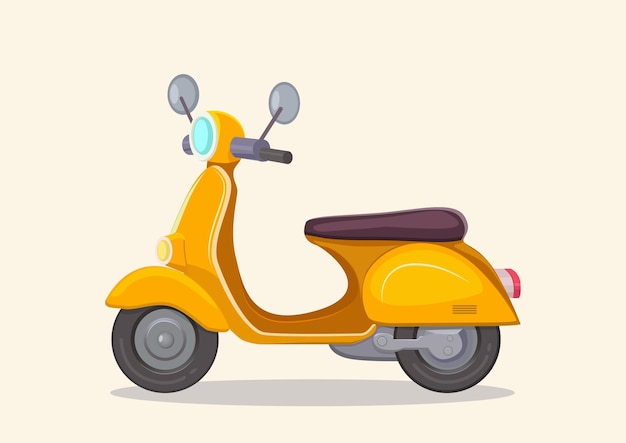 Cute yellow scooter