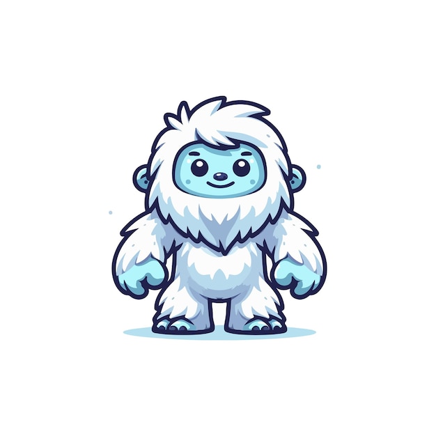 Cute yeti standing cartoon vector icon illustration animal nature icon isolated flat vector 1