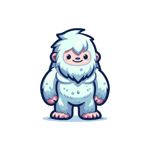 Vector cute yeti standing cartoon vector icon illustration animal nature icon isolated flat vector 1