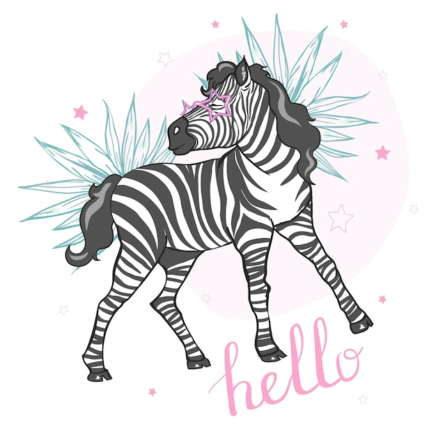 Cute zebra vector illustration