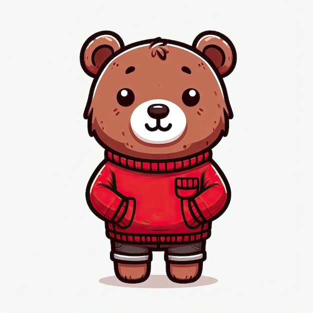 cutebear with red clothes