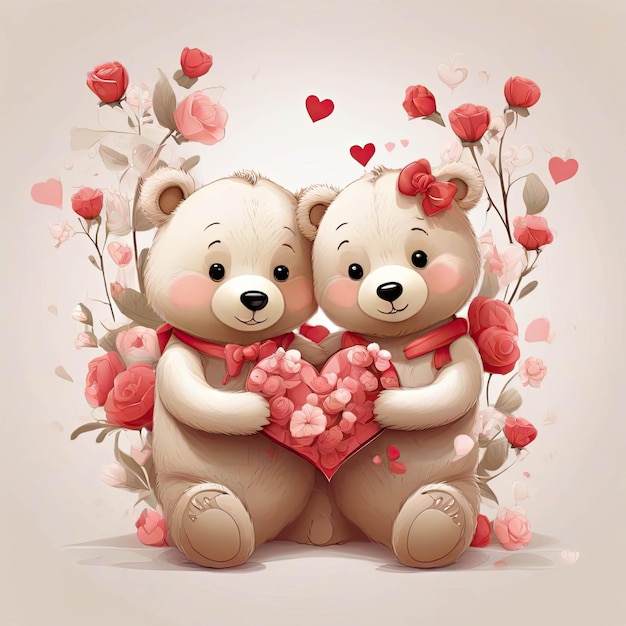 cutecouple bear in valentine