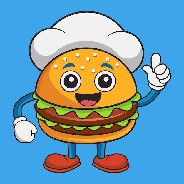 Vector cutetacochefthumbsupcartooniconillustration